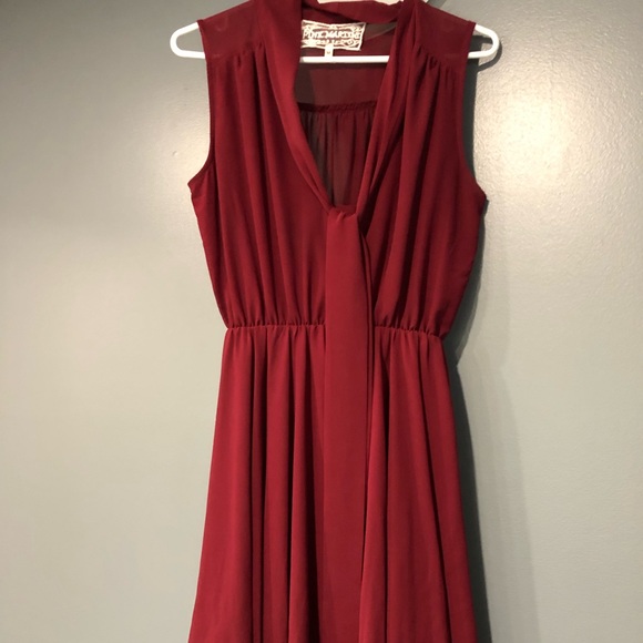 Pink Martini, Burgundy Cocktail Dress - Picture 3 of 10